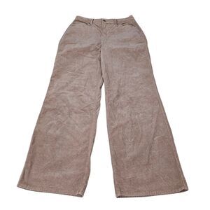 Good‎ American Jeans 32 Tan Good Skate High-Rise Loose Wide-Leg Corduroy NWOT